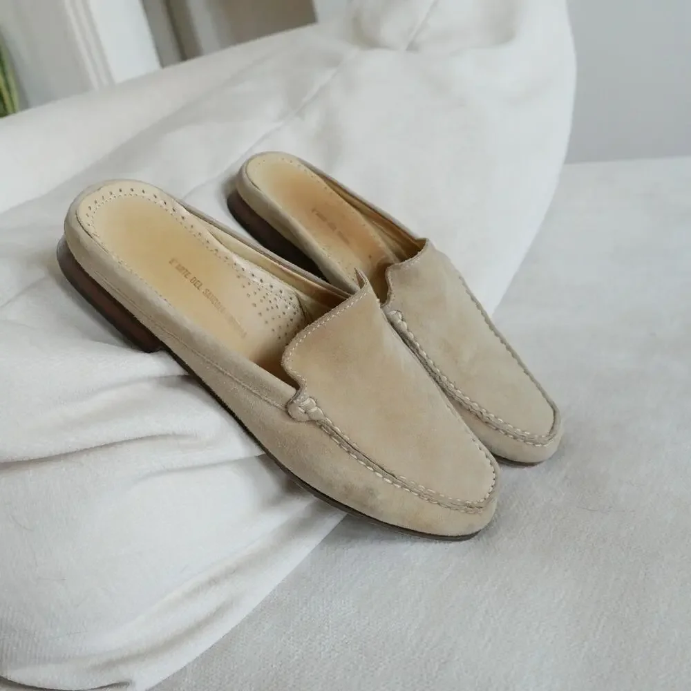 L’ARTE DEL SANDALO CAPRESE Loafer suede mule slide made in Italy 38 or 7.5 - Picture 12 of 15